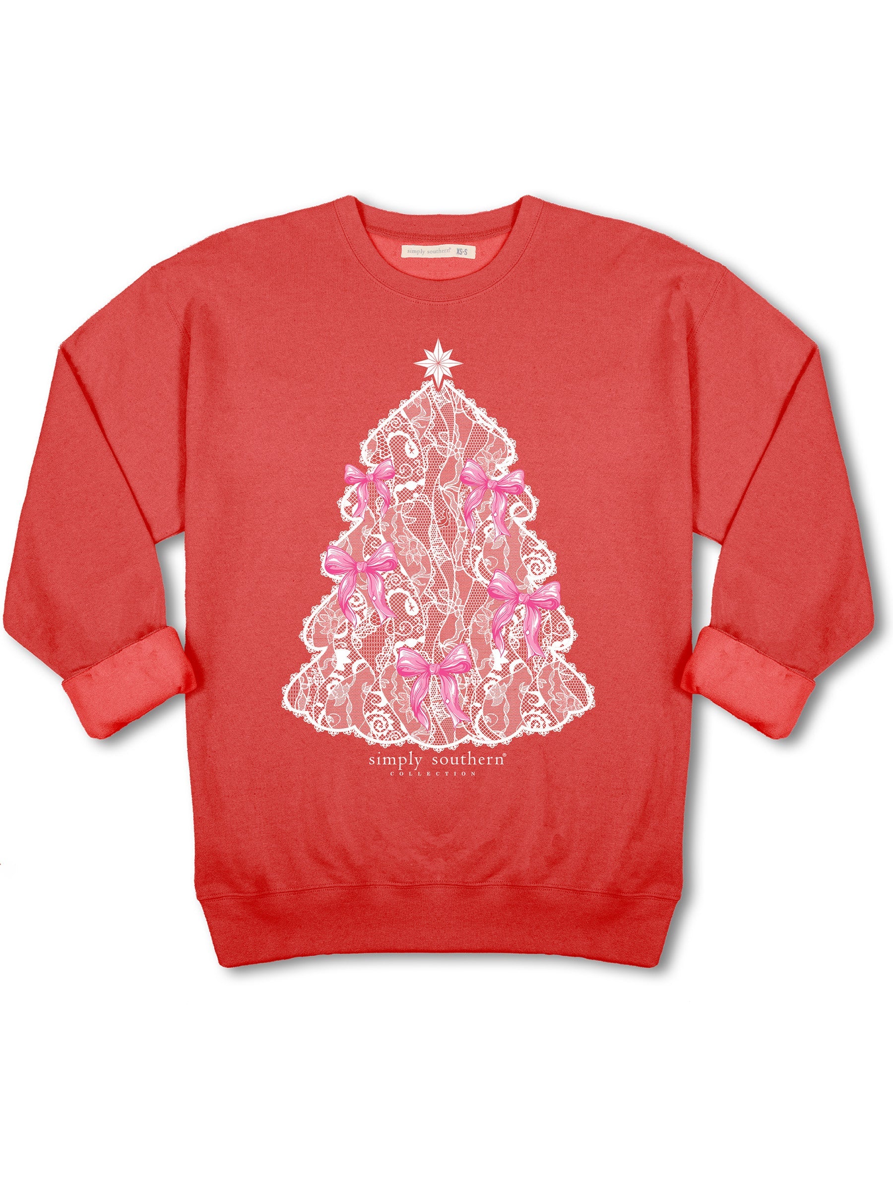 Simply Southern Tree Lace Holiday Crew - Adult & Kids T-Shirts, Sweatshirts & Hoodies apparel design preview 2