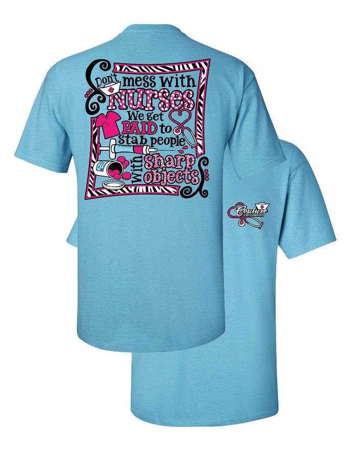 Southern Couture Funny Don't Mess With Nurses Nurse - Adult & Kids T-Shirts, Sweatshirts & Hoodies apparel design preview 2