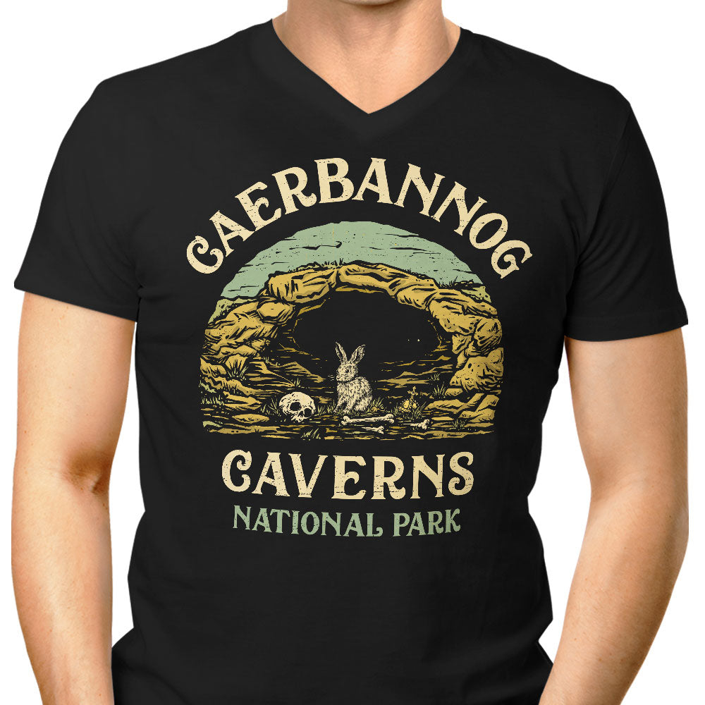 Caerbannog Caverns National Park Men's V-Neck - Adult & Kids T-Shirts, Sweatshirts & Hoodies apparel design preview 1