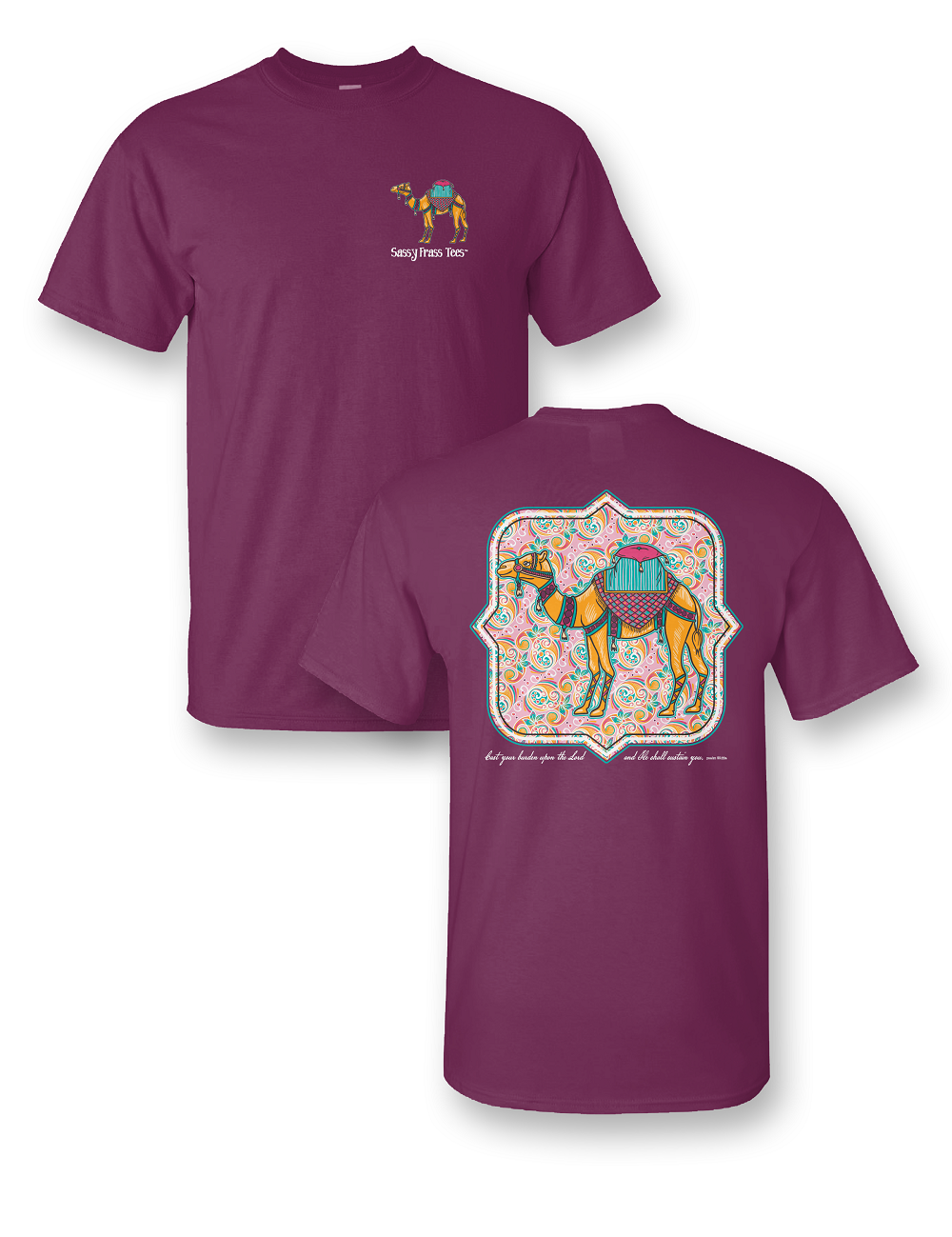 Sassy Frass Camel Cast Your Cares Upon the Lord - Adult & Kids T-Shirts, Sweatshirts & Hoodies apparel design preview 1