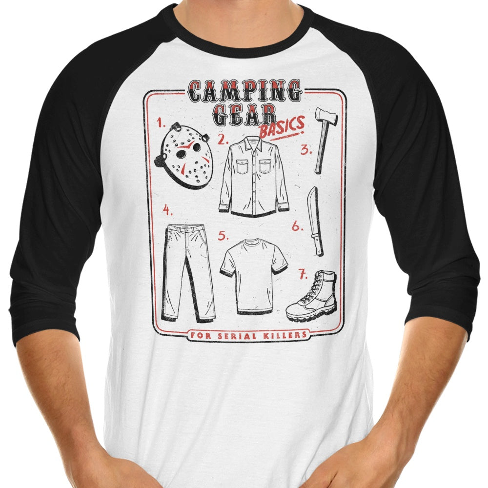 Camping Gear Basics 3/4 Sleeve Raglan - Adult & Kids T-Shirts, Sweatshirts & Hoodies apparel design preview 1