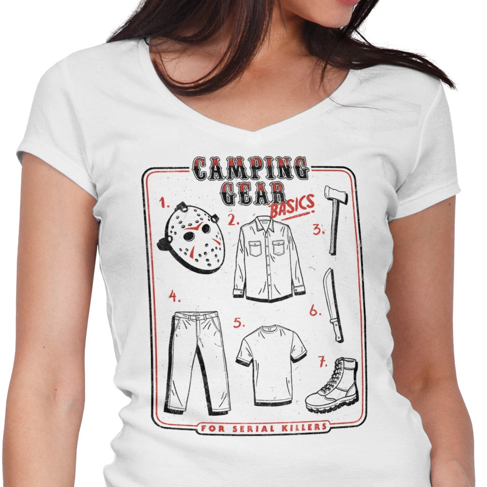 Camping Gear Basics Women's V-Neck - Adult & Kids T-Shirts, Sweatshirts & Hoodies apparel design preview 1