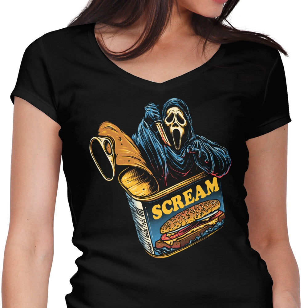 Canned Ghost Women's V-Neck - Adult & Kids T-Shirts, Sweatshirts & Hoodies apparel design preview 1