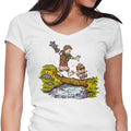 Carl and the Princess Women's V-Neck - Adult & Kids T-Shirts, Sweatshirts & Hoodies apparel design preview 1