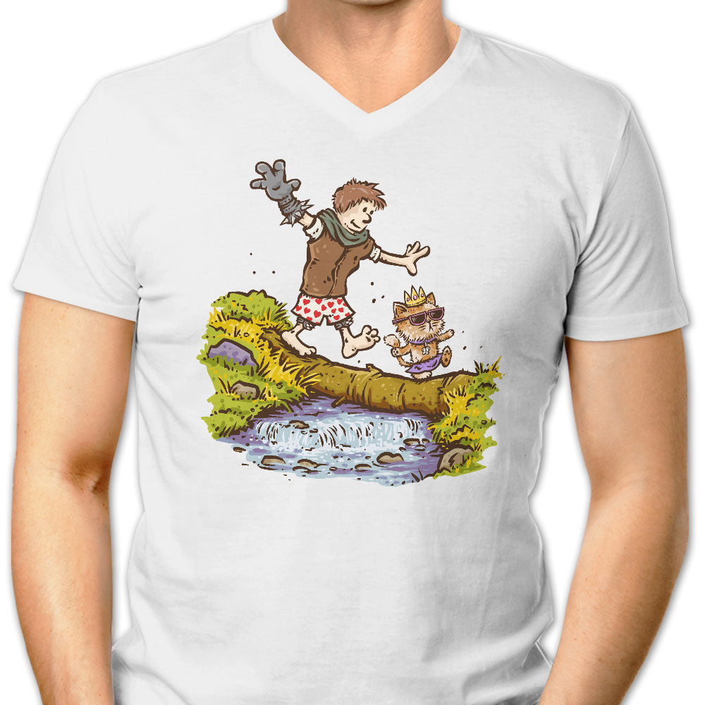 Carl and the Princess Men's V-Neck - Adult & Kids T-Shirts, Sweatshirts & Hoodies apparel design preview 1
