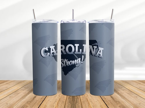 Carolina Strong 20 oz Skinny Tumbler Cup With Straw - Adult & Kids T-Shirts, Sweatshirts & Hoodies apparel design preview 1