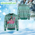 Cat And Flamingo Ugly Christmas Sweater product image