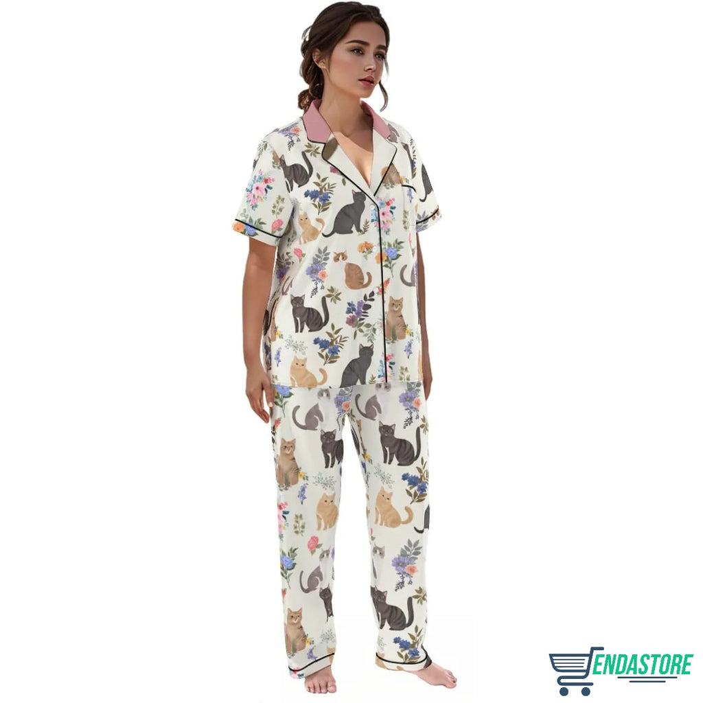 Cat Classic Pajama Set Garden Whiskers Pink product image 2
