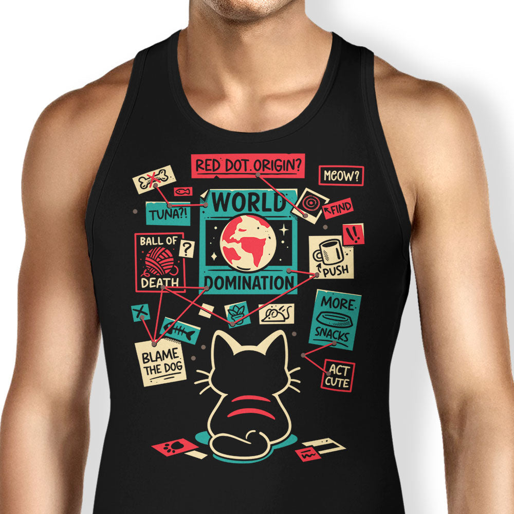 Cat Master Plan Tank Top - Adult & Kids T-Shirts, Sweatshirts & Hoodies apparel design preview 1