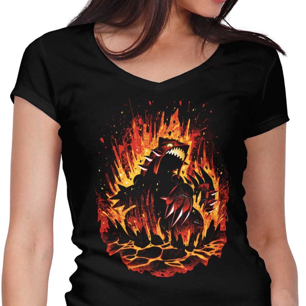 Cataclysm of Magma Women's V-Neck - Adult & Kids T-Shirts, Sweatshirts & Hoodies apparel design preview 1