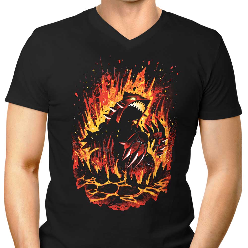 Cataclysm of Magma Men's V-Neck - Adult & Kids T-Shirts, Sweatshirts & Hoodies apparel design preview 1