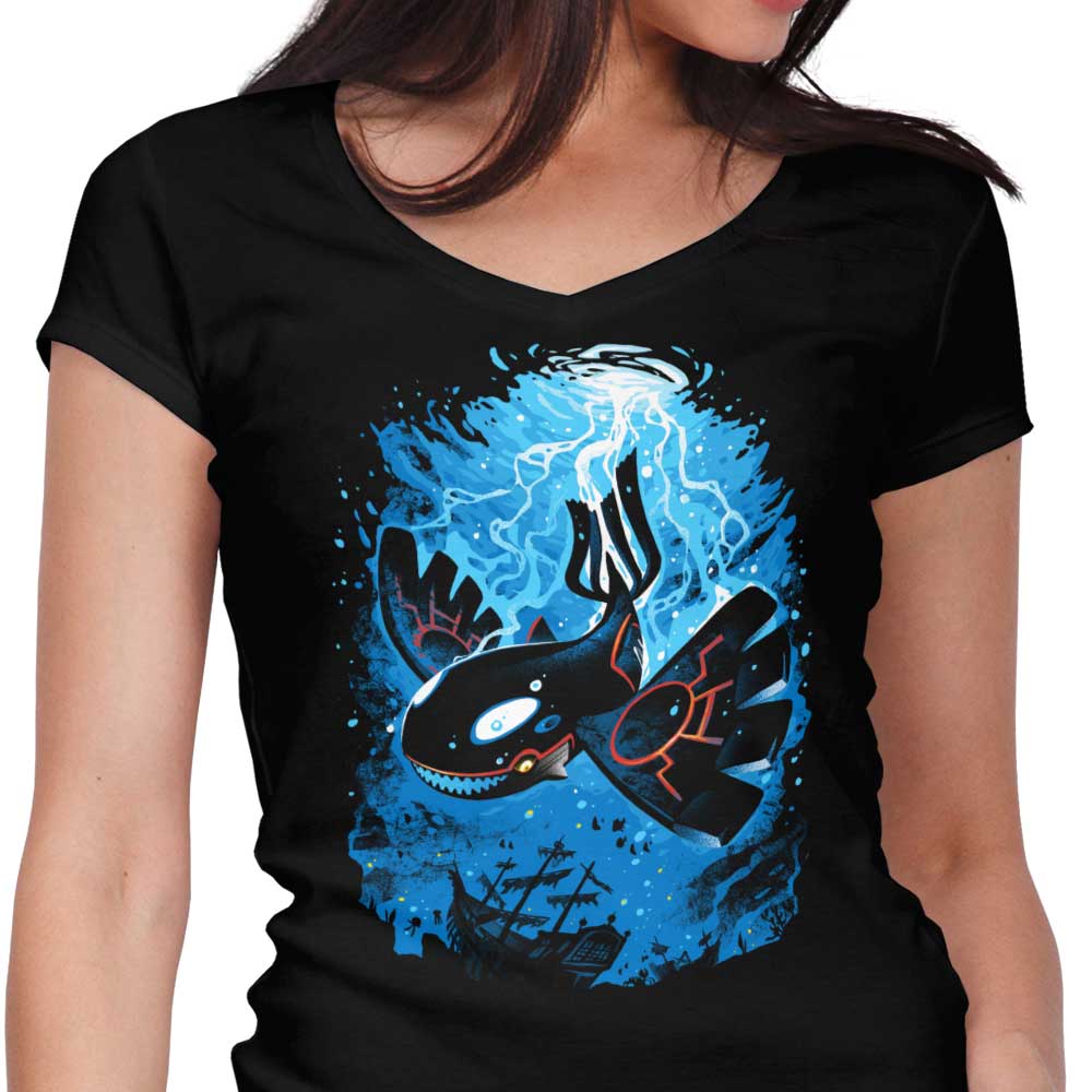 Cataclysm of Oceans Women's V-Neck - Adult & Kids T-Shirts, Sweatshirts & Hoodies apparel design preview 1