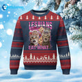 Cats Lesbians Eat What Ugly Christmas Sweater product image