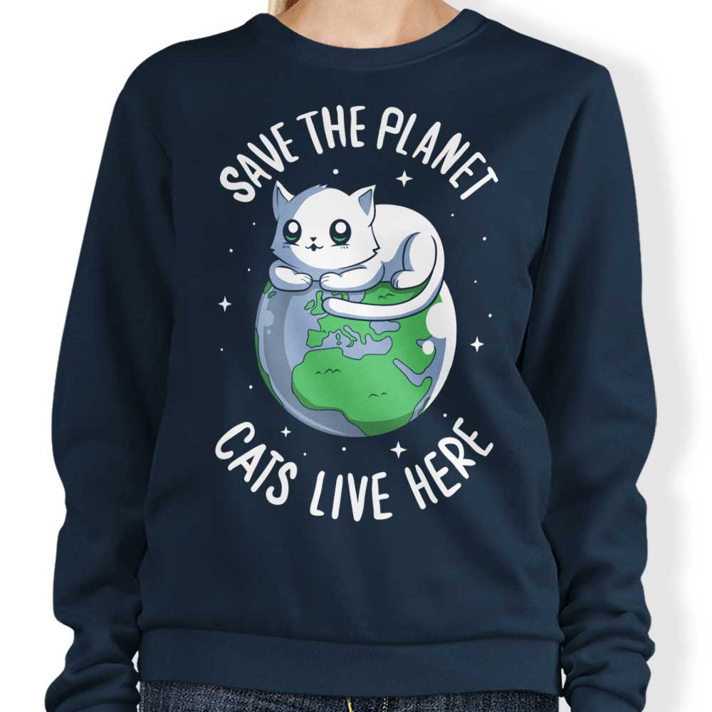 Cats Live Here - Adult & Kids T-Shirts, Sweatshirts & Hoodies apparel design preview 1