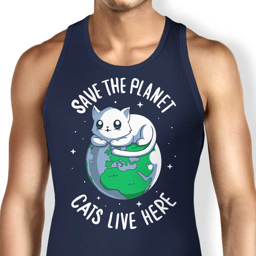 Cats Live Here Tank Top - Adult & Kids T-Shirts, Sweatshirts & Hoodies apparel design preview 1