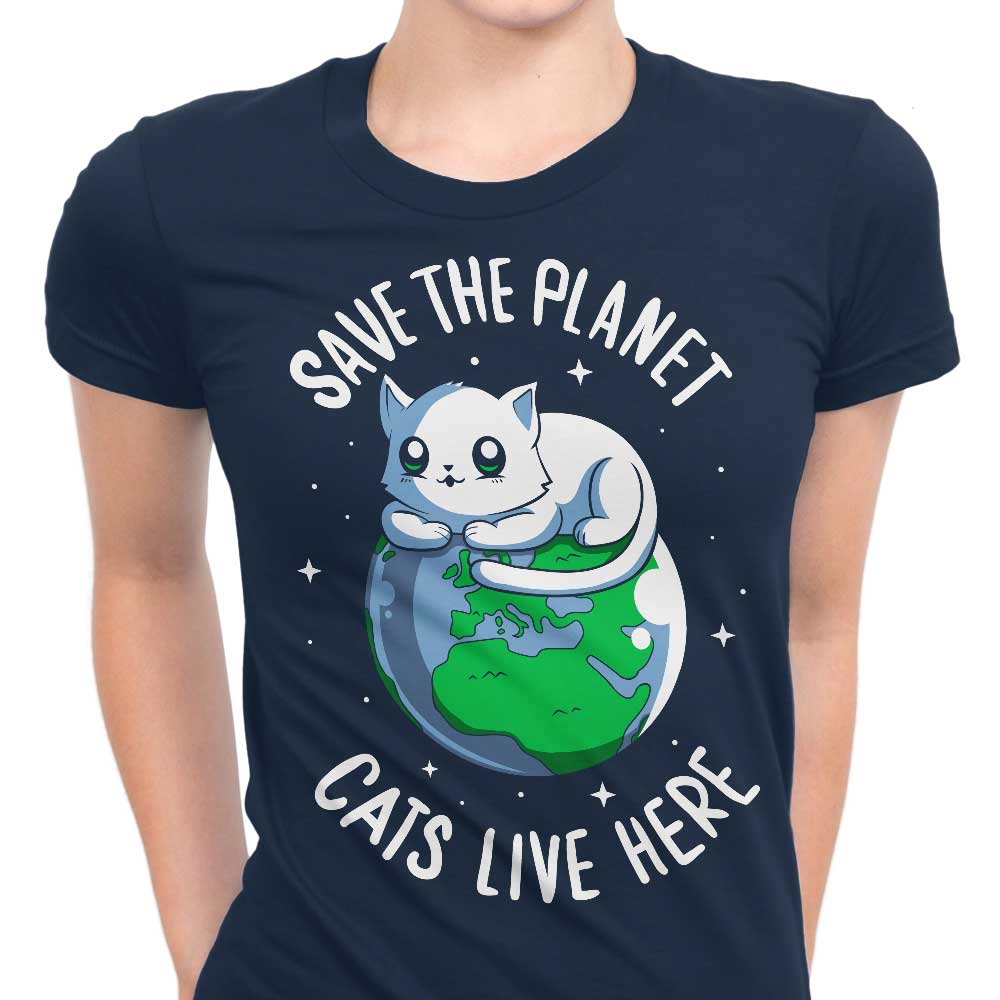 Cats Live Here Women's Apparel - Adult & Kids T-Shirts, Sweatshirts & Hoodies apparel design preview 1