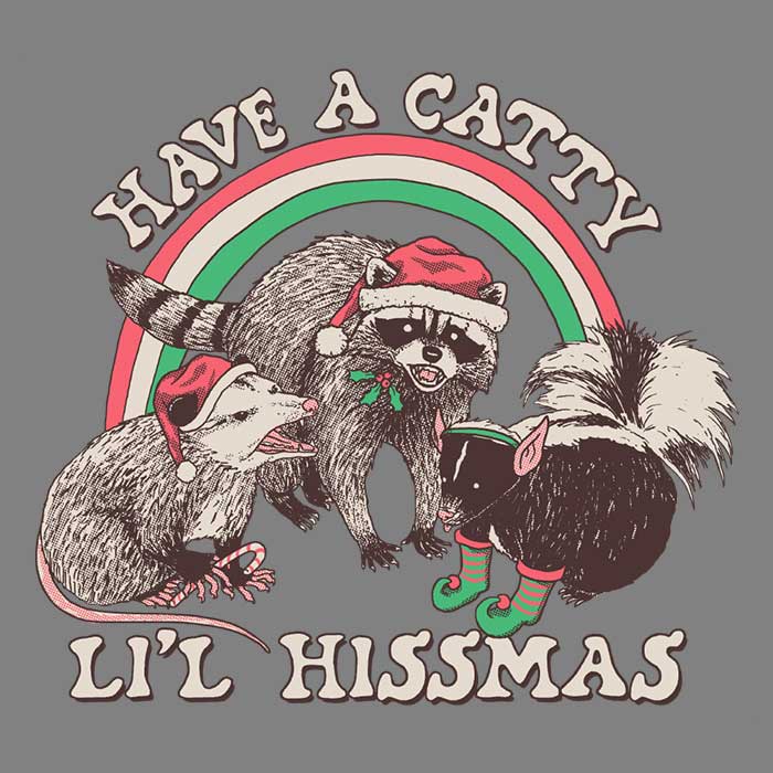 Catty Li'l Hissmas Men's Apparel - Adult & Kids T-Shirts, Sweatshirts & Hoodies apparel design preview 2
