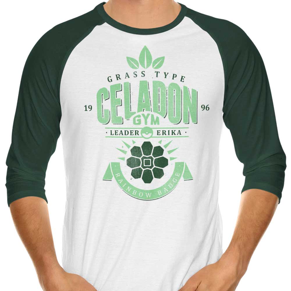 Celadon City Gym 3/4 Sleeve Raglan - Adult & Kids T-Shirts, Sweatshirts & Hoodies apparel design preview 1