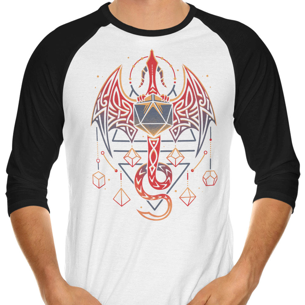 Celtic Dragon Dice 3/4 Sleeve Raglan - Adult & Kids T-Shirts, Sweatshirts & Hoodies apparel design preview 1