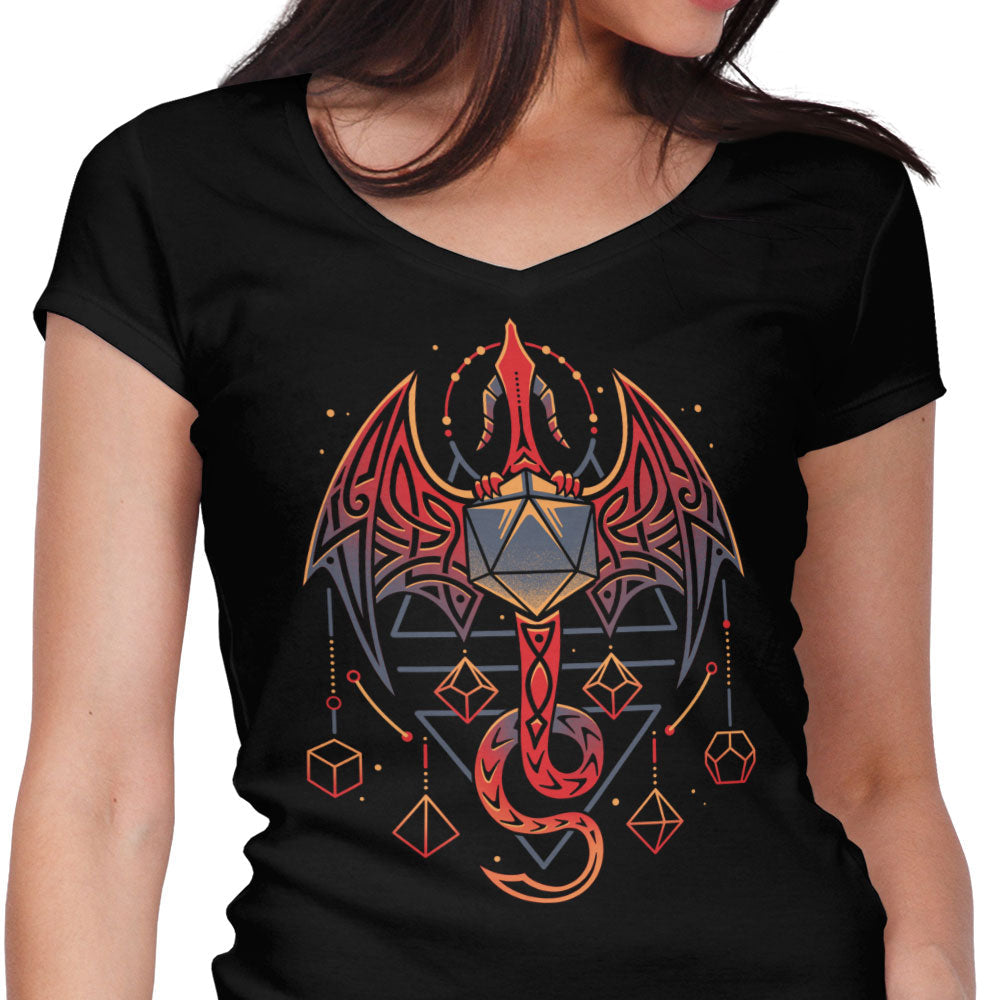 Celtic Dragon Dice Women's V-Neck - Adult & Kids T-Shirts, Sweatshirts & Hoodies apparel design preview 1