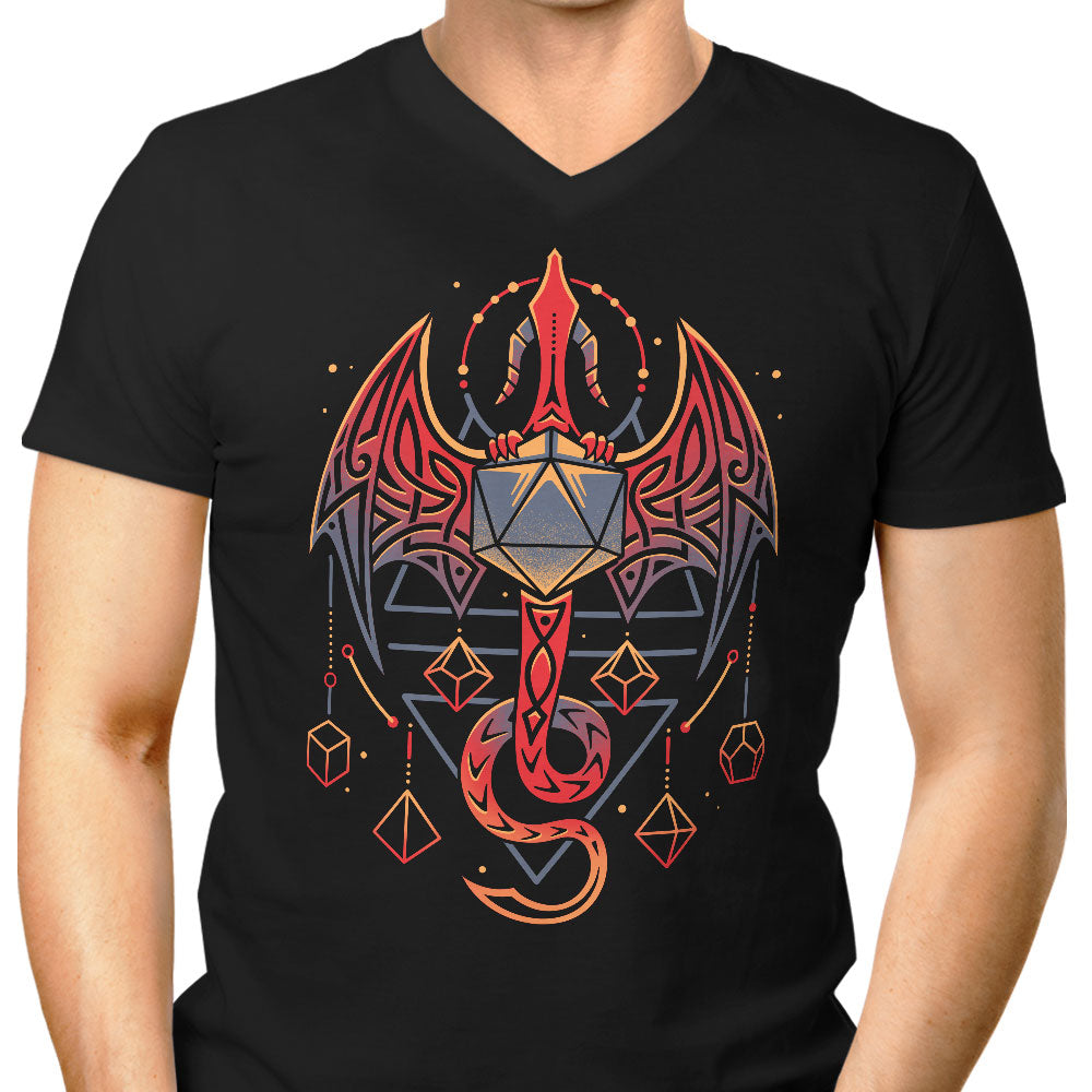 Celtic Dragon Dice Men's V-Neck - Adult & Kids T-Shirts, Sweatshirts & Hoodies apparel design preview 1