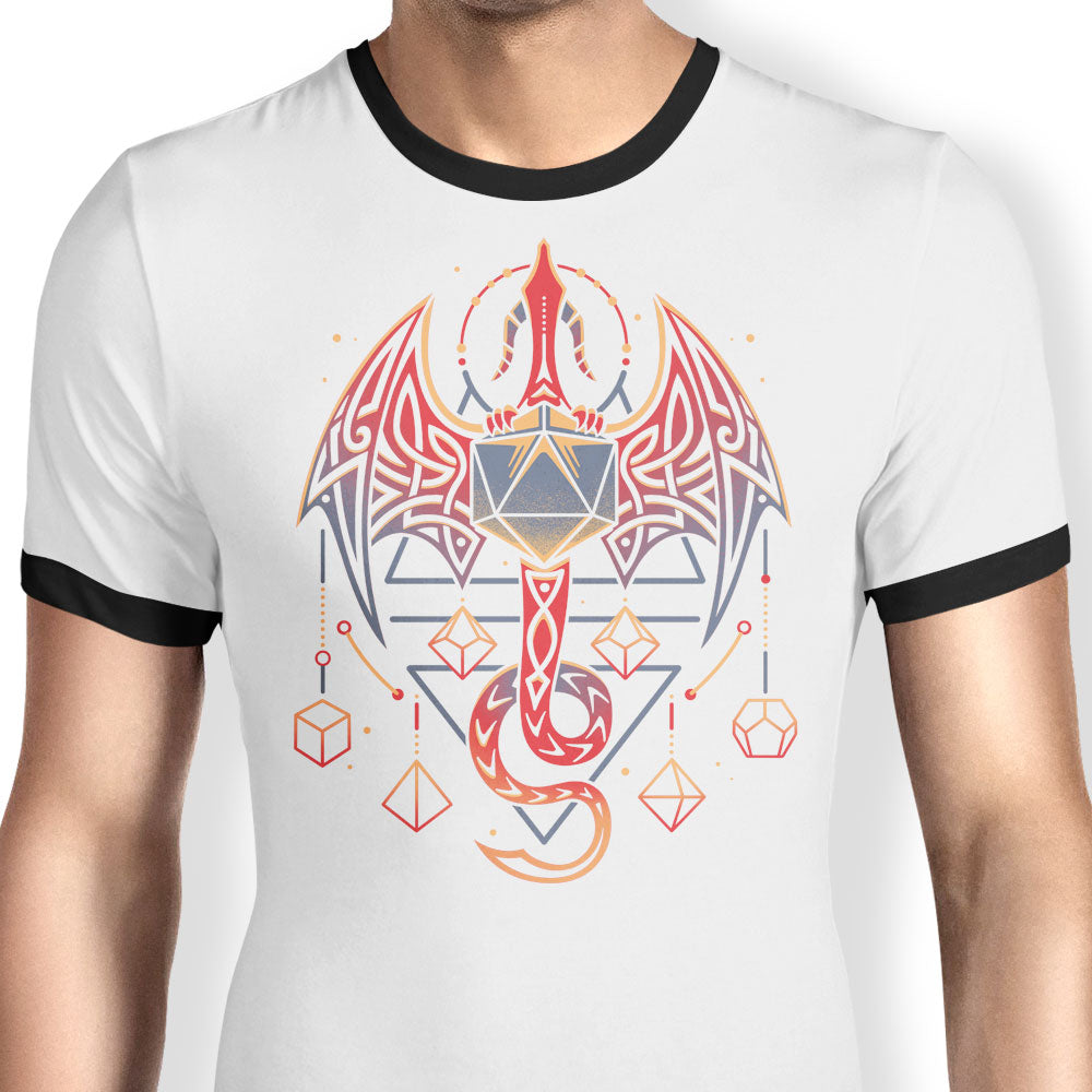 Celtic Dragon Dice Ringer - Adult & Kids T-Shirts, Sweatshirts & Hoodies apparel design preview 1