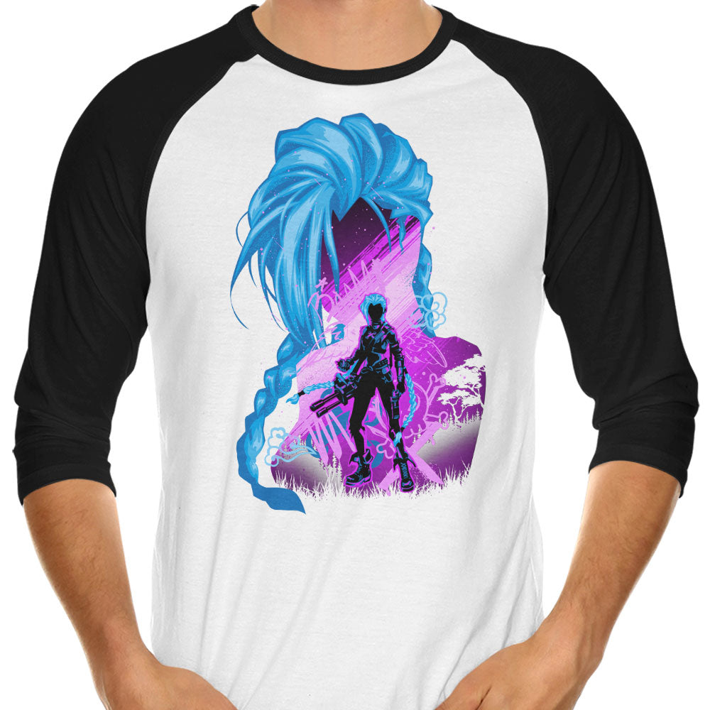 Chaos and Powder 3/4 Sleeve Raglan - Adult & Kids T-Shirts, Sweatshirts & Hoodies apparel design preview 1