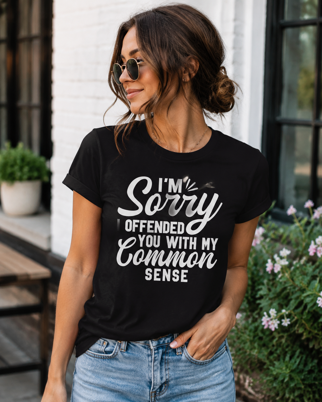 "I'm Sorry I Offended You With My Common Sense"Letter - Adult & Kids T-Shirts, Sweatshirts & Hoodies apparel design preview 2