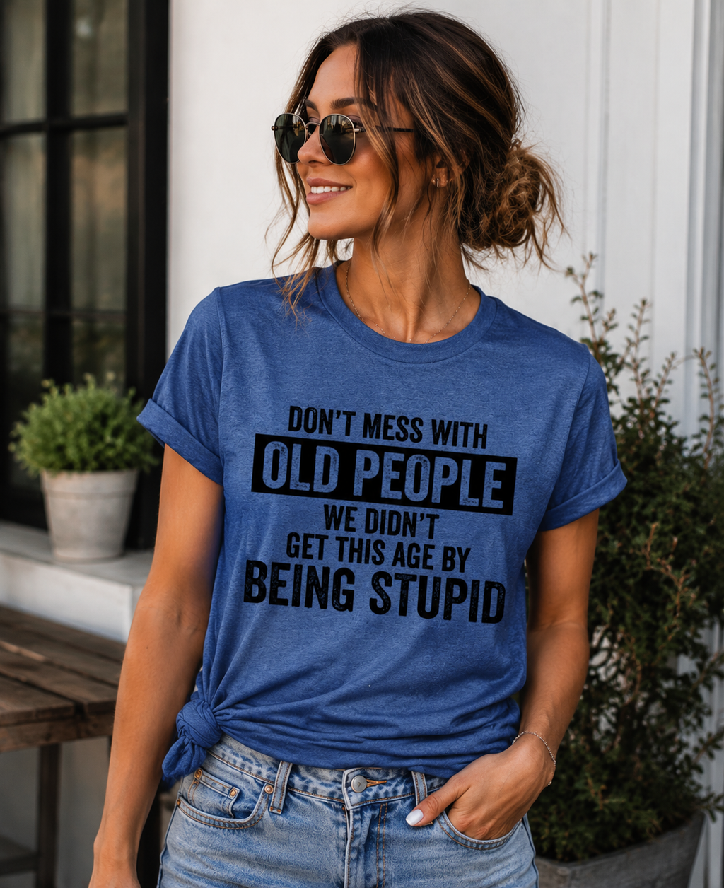 Don't Mess With Old People Print Women Slogan - Adult & Kids T-Shirts, Sweatshirts & Hoodies apparel design preview 3