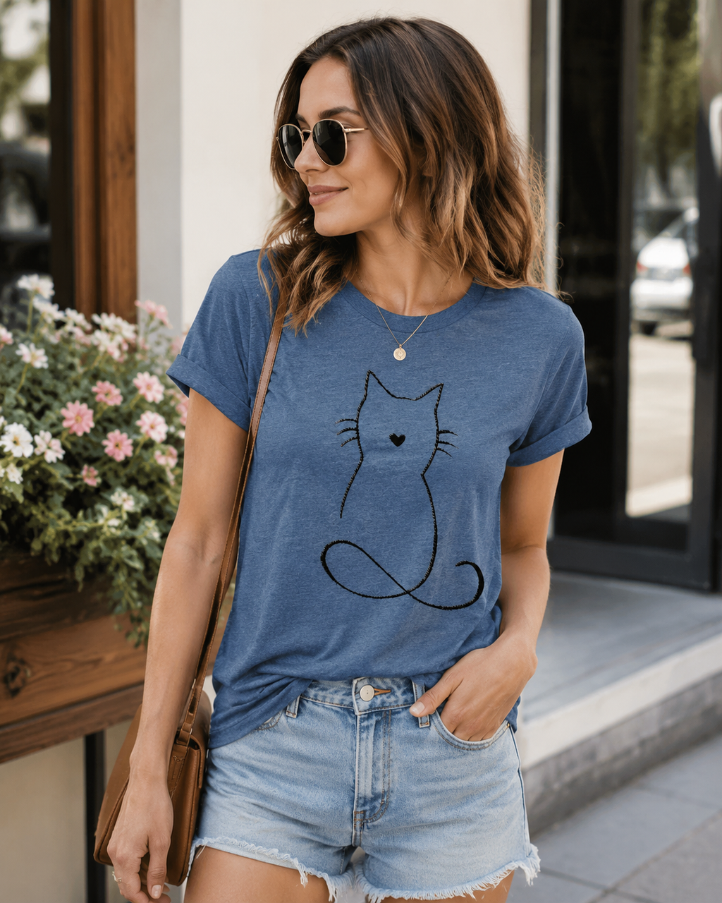 Cat Print Crew Neck Short Sleeve - Adult & Kids T-Shirts, Sweatshirts & Hoodies apparel design preview 3