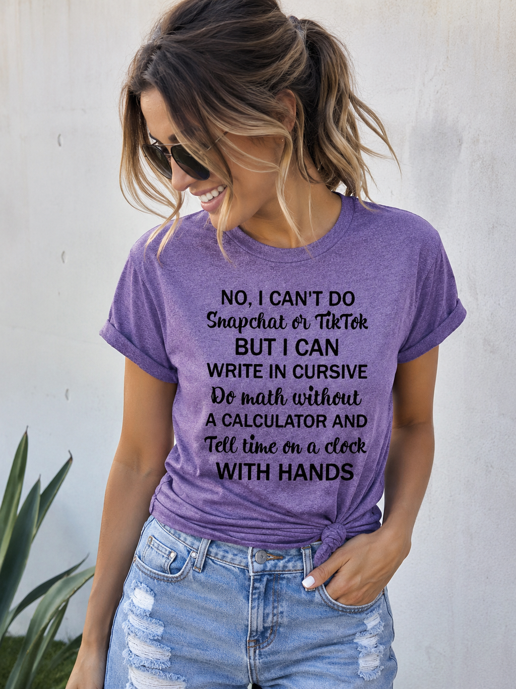 No I Can't Do Snapchat On Tiktok Print Women Slogan - Adult & Kids T-Shirts, Sweatshirts & Hoodies apparel design preview 3