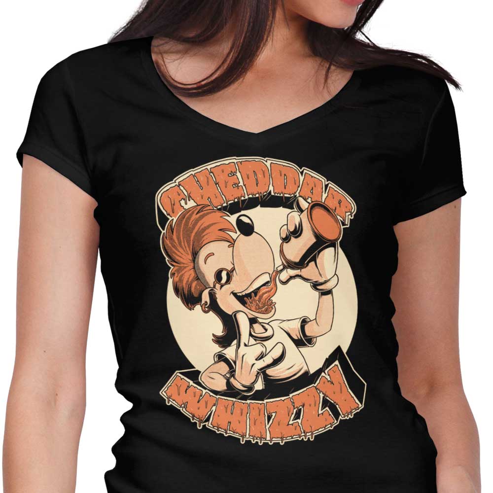 Cheddar Whizzy Women's V-Neck - Adult & Kids T-Shirts, Sweatshirts & Hoodies apparel design preview 1