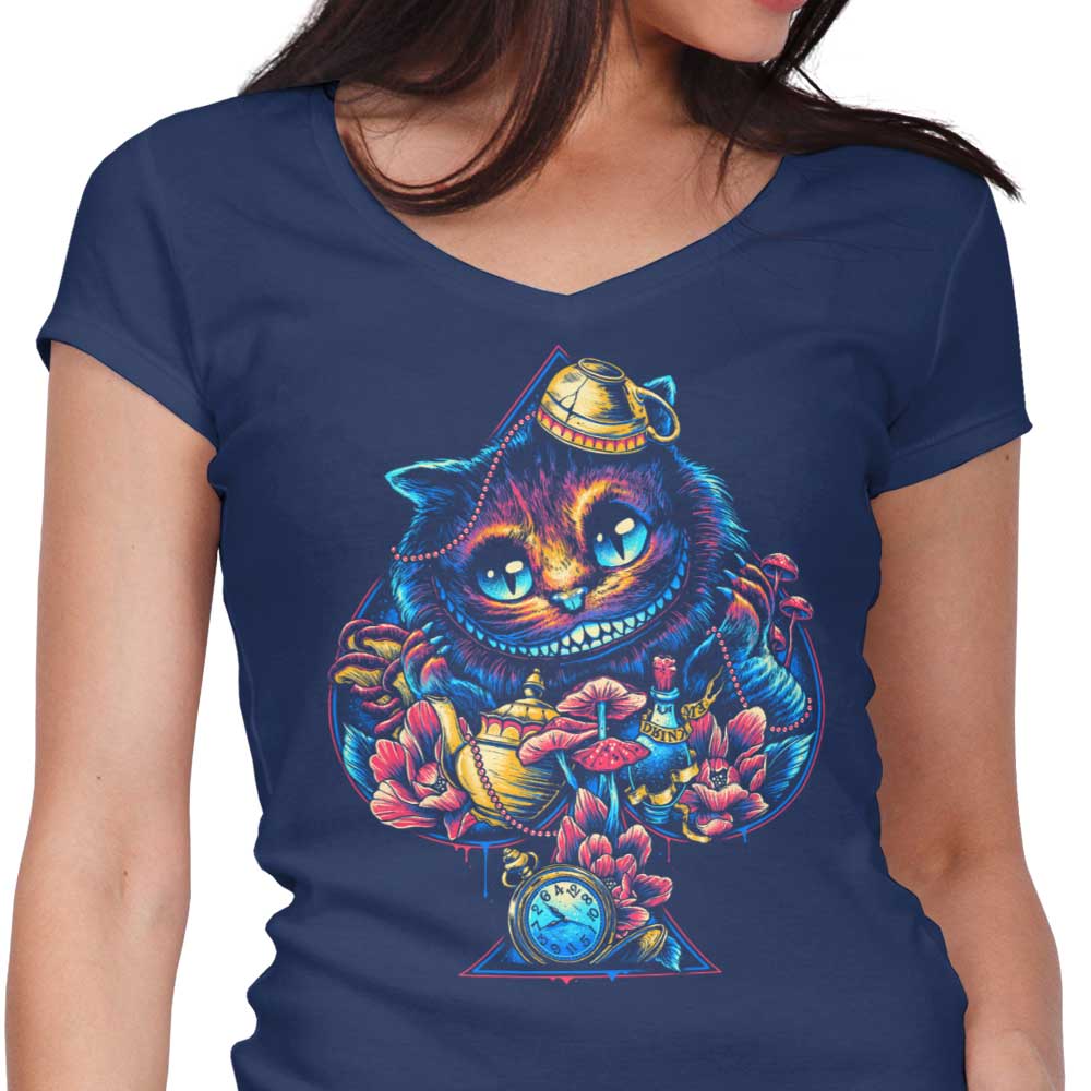Cheshire Spade Women's V-Neck - Adult & Kids T-Shirts, Sweatshirts & Hoodies apparel design preview 1