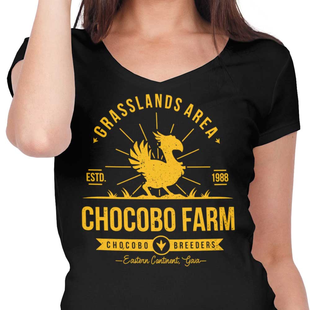 Chocobo Farm Women's V-Neck - Adult & Kids T-Shirts, Sweatshirts & Hoodies apparel design preview 2