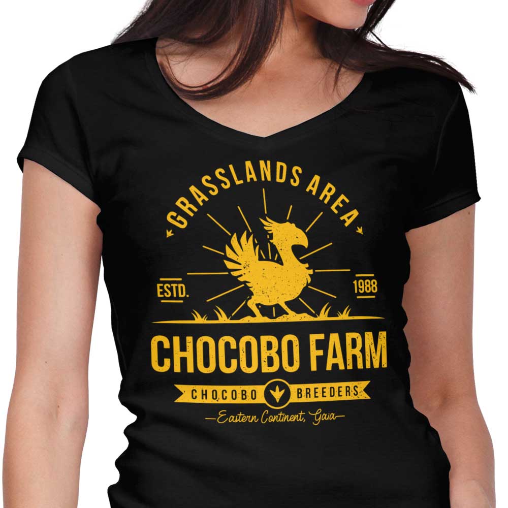 Chocobo Farm Women's V-Neck - Adult & Kids T-Shirts, Sweatshirts & Hoodies apparel design preview 1