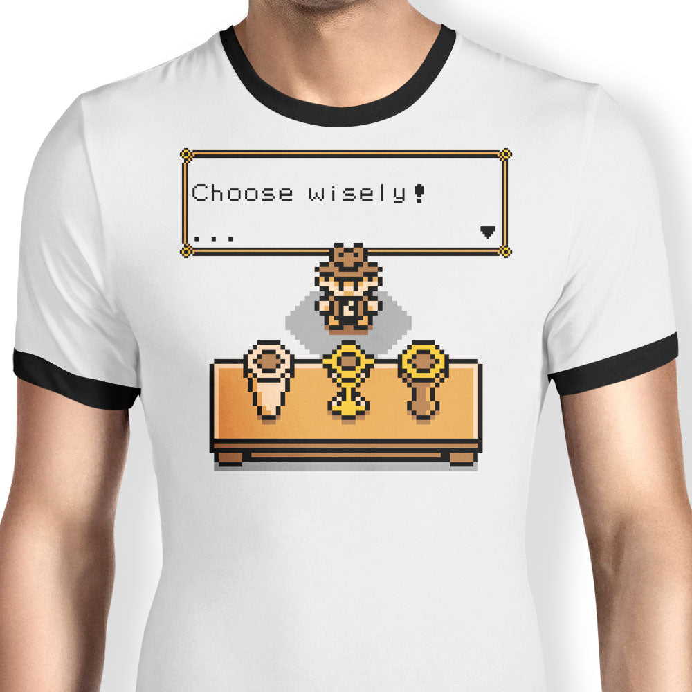 Choose Your Grail Ringer - Adult & Kids T-Shirts, Sweatshirts & Hoodies apparel design preview 1