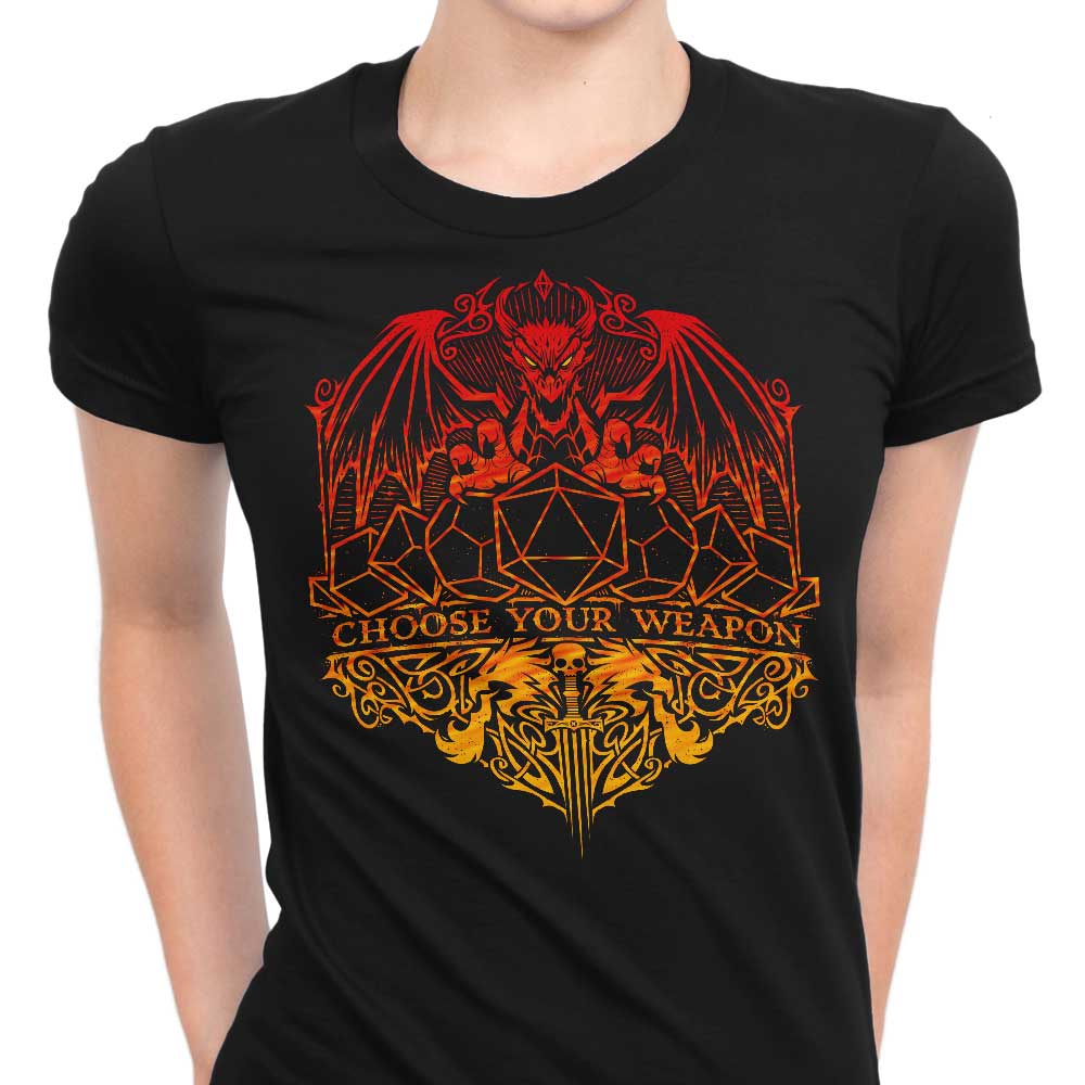 Choose Your Weapon Women's Apparel - Adult & Kids T-Shirts, Sweatshirts & Hoodies apparel design preview 1