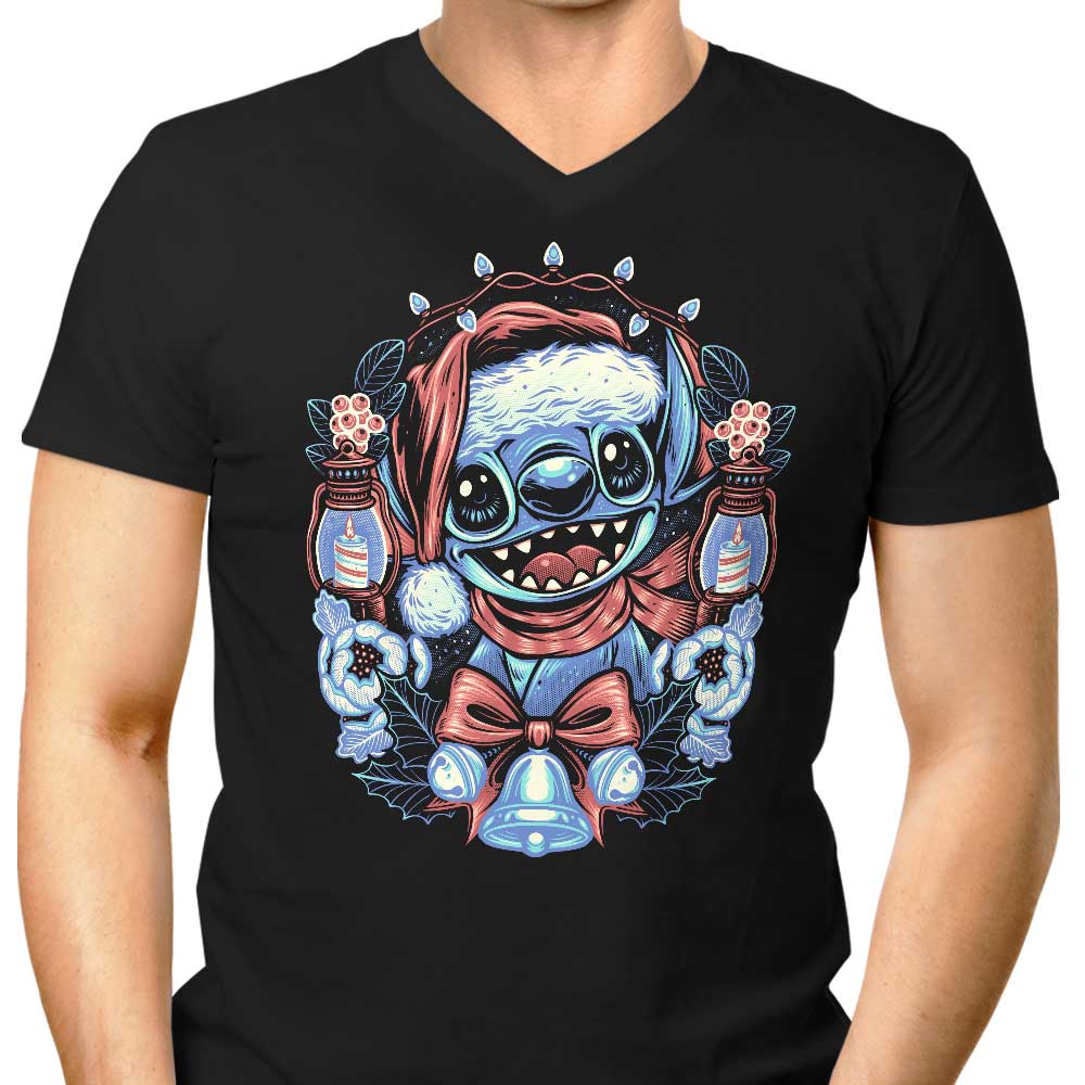 Christmas Alien Men's V-Neck - Adult & Kids T-Shirts, Sweatshirts & Hoodies apparel design preview 1