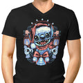 Christmas Alien Men's V-Neck - Adult & Kids T-Shirts, Sweatshirts & Hoodies apparel design preview 1