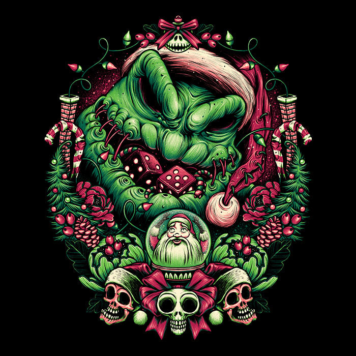 Christmas Boogeyman Ringer - Adult & Kids T-Shirts, Sweatshirts & Hoodies apparel design preview 2