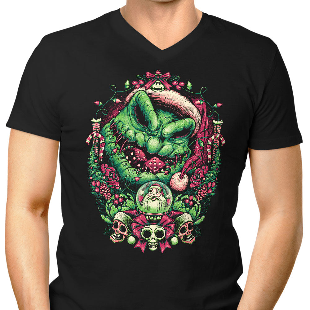 Christmas Boogeyman Men's V-Neck - Adult & Kids T-Shirts, Sweatshirts & Hoodies apparel design preview 1