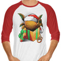Christmas Chicken Pig 3/4 Sleeve Raglan - Adult & Kids T-Shirts, Sweatshirts & Hoodies apparel design preview 1