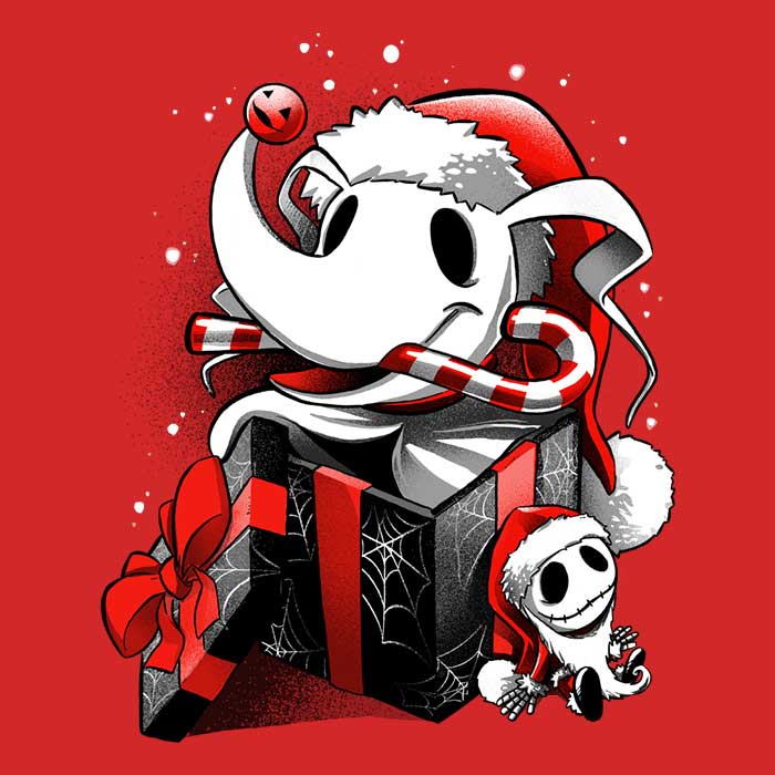 Christmas Ghost Dog Men's Apparel - Adult & Kids T-Shirts, Sweatshirts & Hoodies apparel design preview 2
