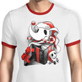 Christmas Ghost Dog Ringer - Adult & Kids T-Shirts, Sweatshirts & Hoodies apparel design preview 1