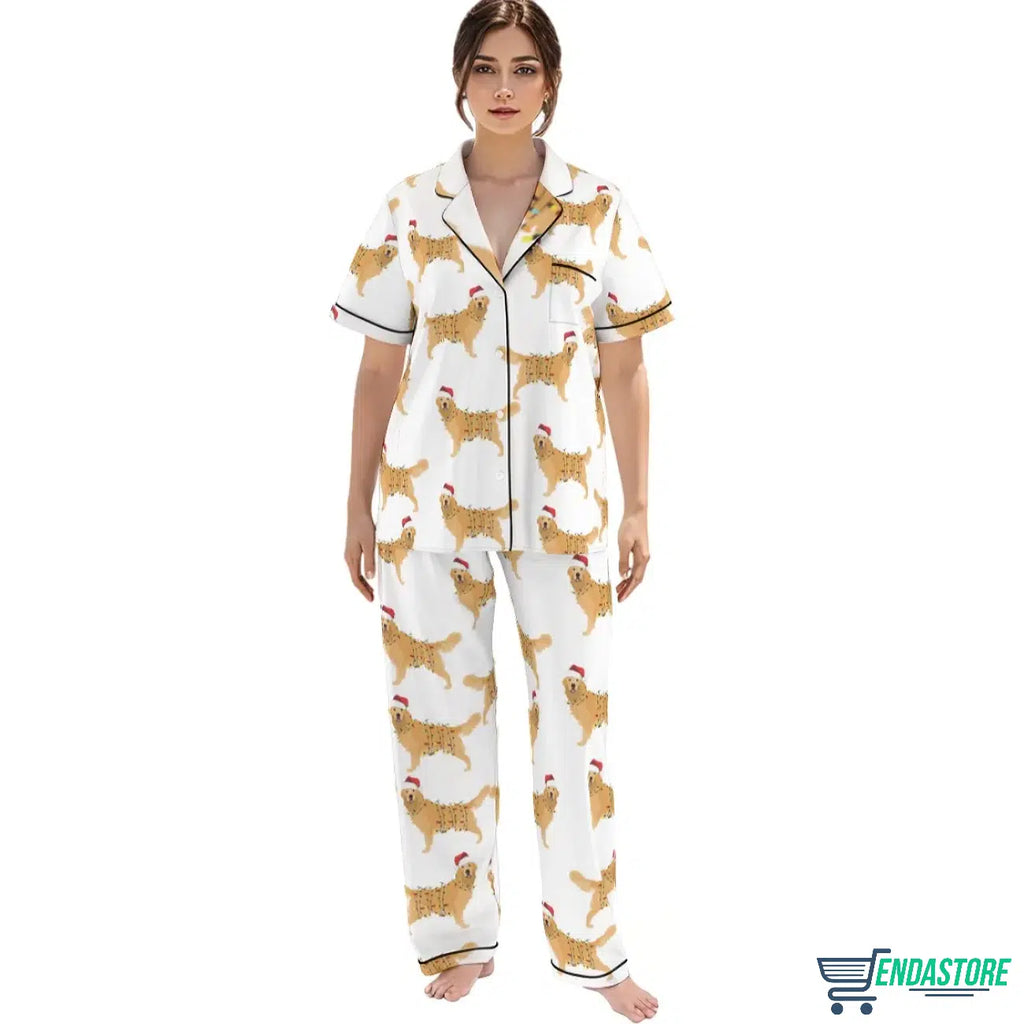 Christmas Golden Retriever Satin Pajama Set product image 2