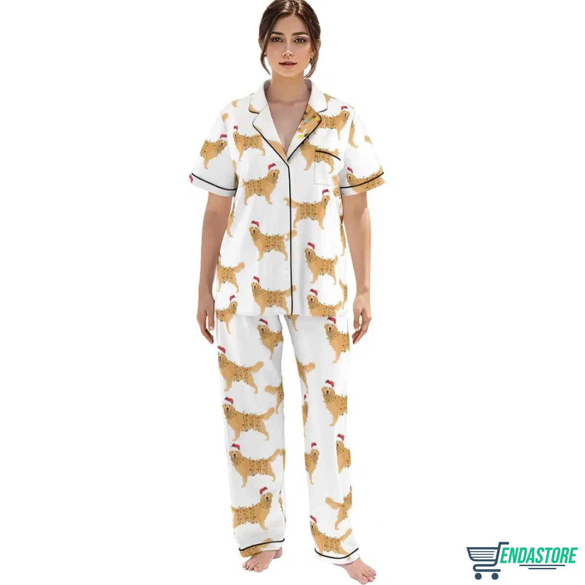 Christmas Golden Retriever Satin Pajama Set product image 2