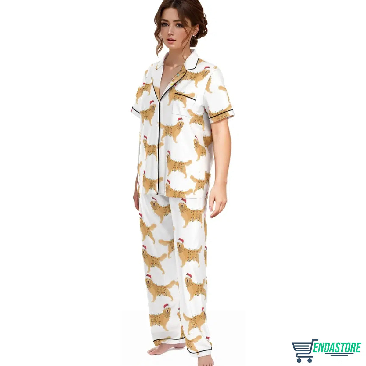 Christmas Golden Retriever Satin Pajama Set product image 3
