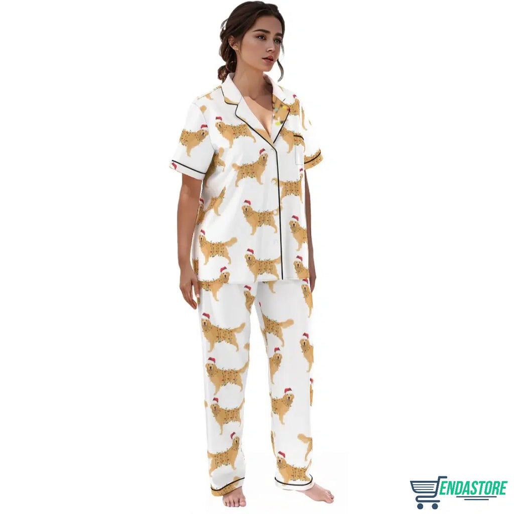 Christmas Golden Retriever Satin Pajama Set product image 4