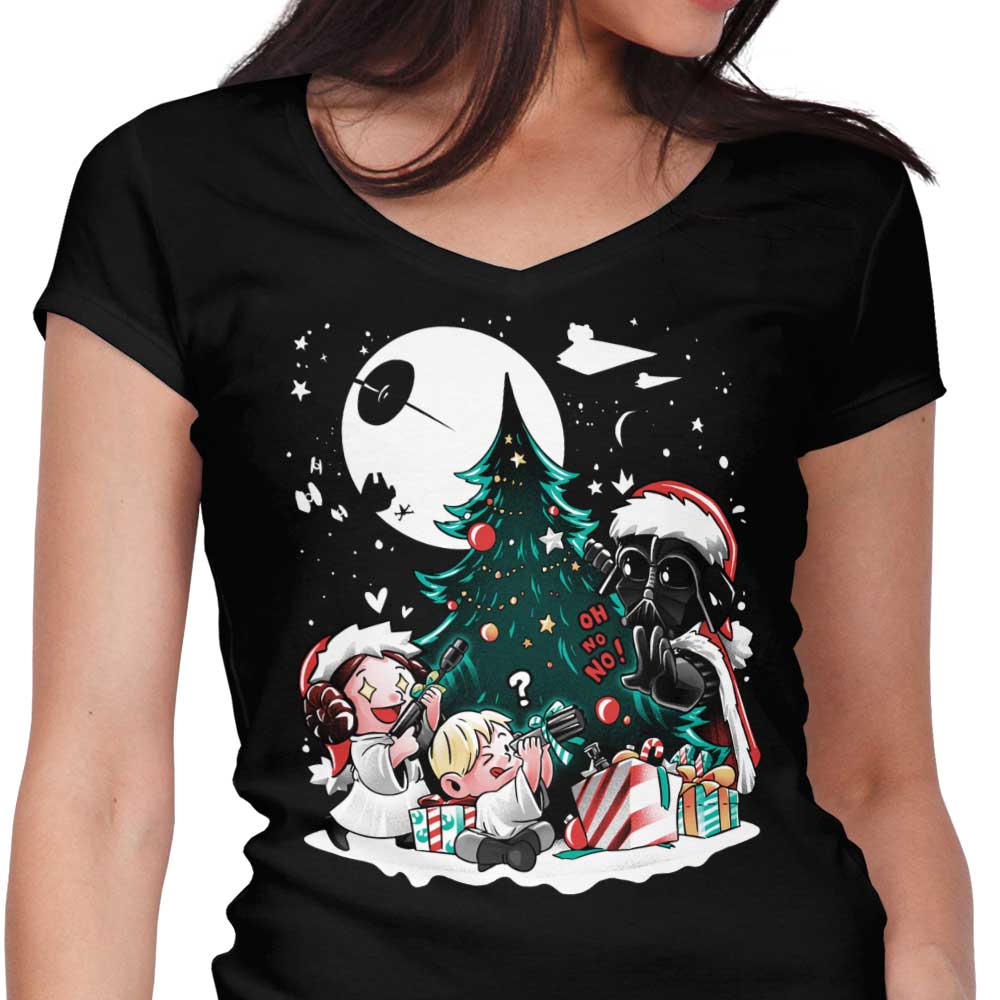 Christmas in the Stars Women's V-Neck - Adult & Kids T-Shirts, Sweatshirts & Hoodies apparel design preview 1