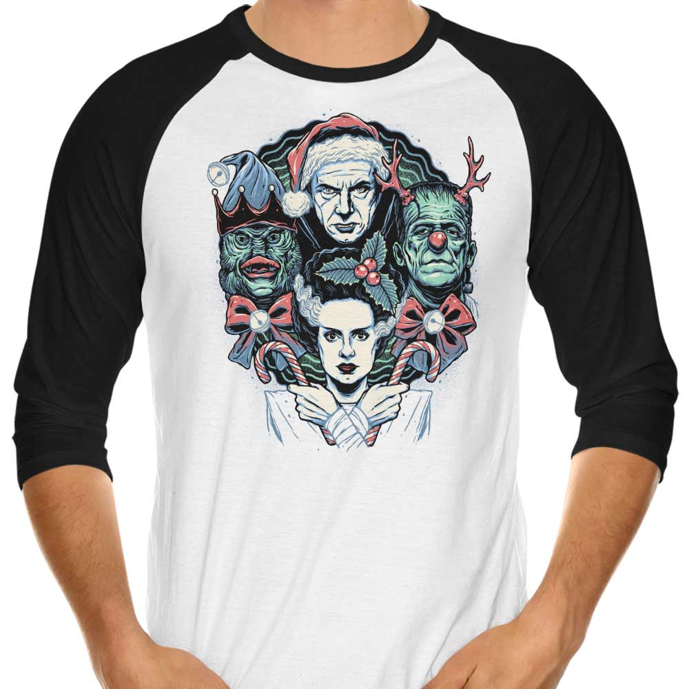 Christmas Monsters 3/4 Sleeve Raglan - Adult & Kids T-Shirts, Sweatshirts & Hoodies apparel design preview 1